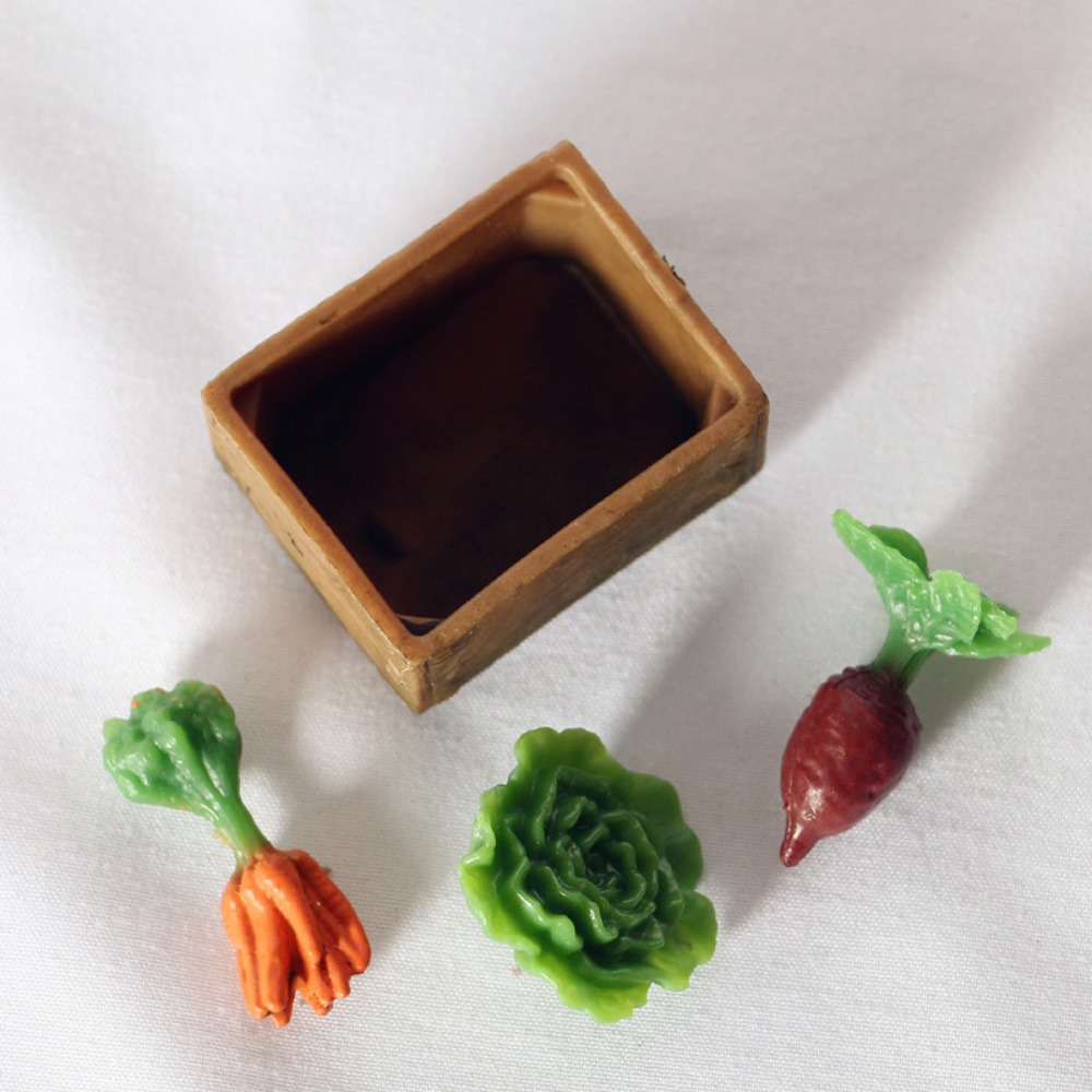 Baby Food Vegetables - แบบจำลองฟาร์มผักจำลอง บ้านตุ๊กตาจำลอง ฟาร์มจิ๋ว รถเข็นสวนจำลอง