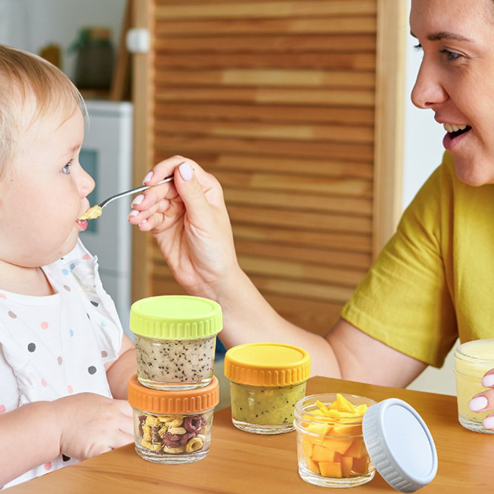 ขวดแก้วอเนกประสงค์ 6 ชิ้น สำหร - Baby Food Jars With Lids บทวิจารณ์และราคา