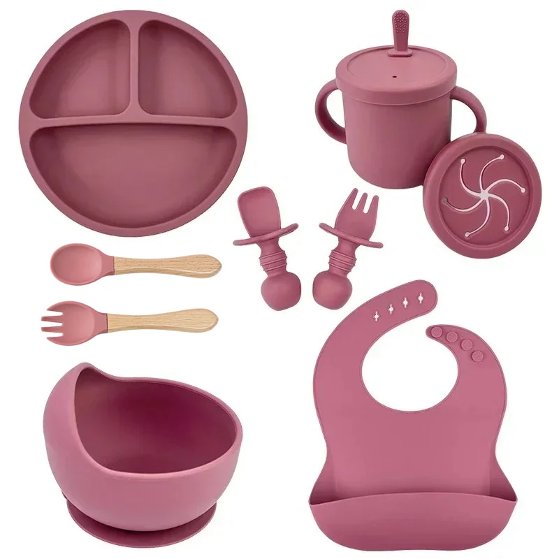 ซิลิโคนเกรดอาหารเด็กชุดจานชามใ - Baby Food Menu บทวิจารณ์และราคา