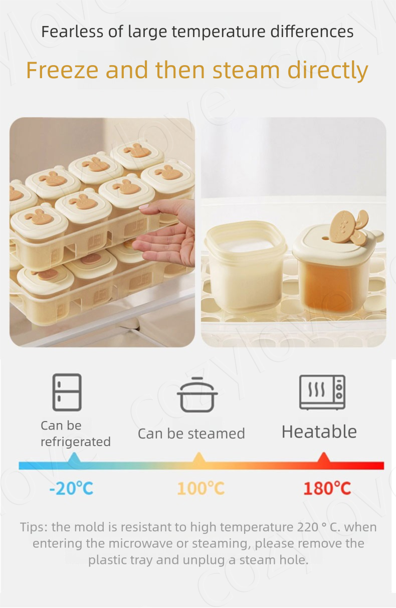ถาดแช่แข็งอาหารเด็กแบบพกพาพร้อ - Baby Food Jars With Lids บทวิจารณ์และราคา